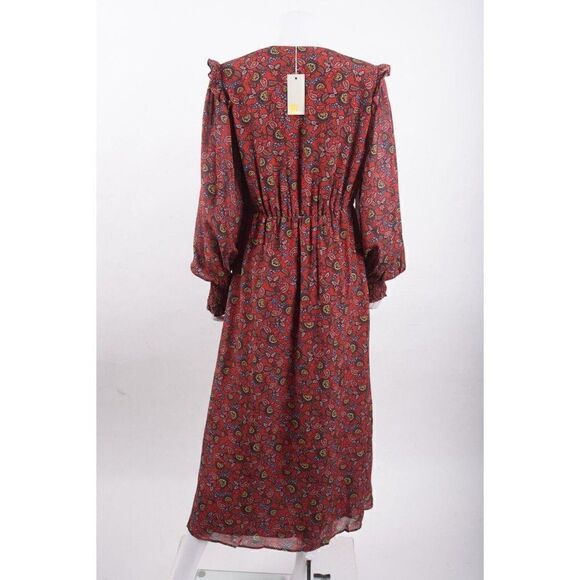 Boden Womens Becky Midi Wrap Dress UK 14L US 10L Red Floral Paisley D0041 NWT - Picture 5 of 6